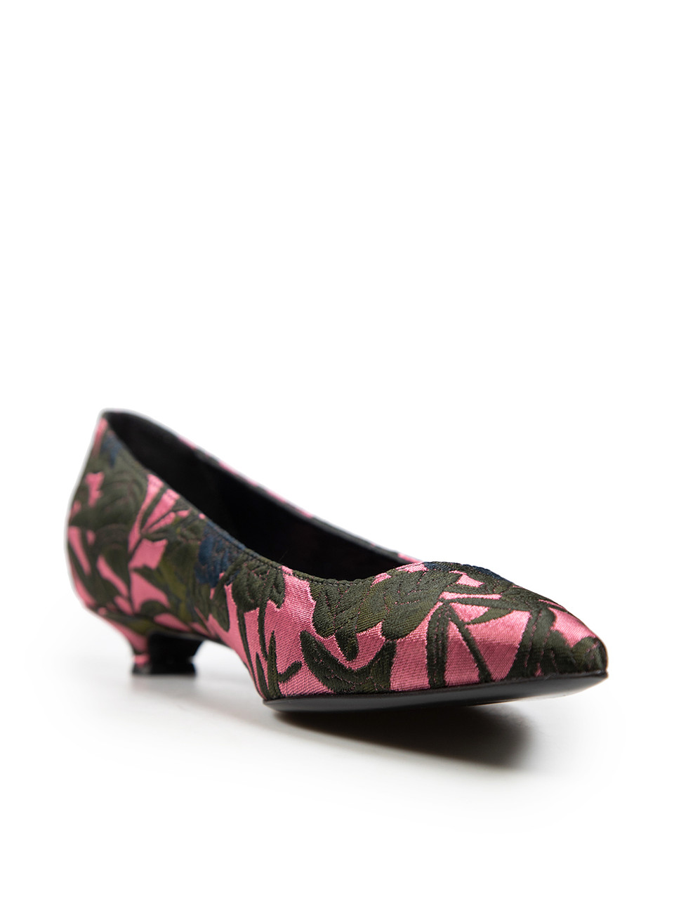 Erdem Floral Embroidered Kitten Heel Pumps