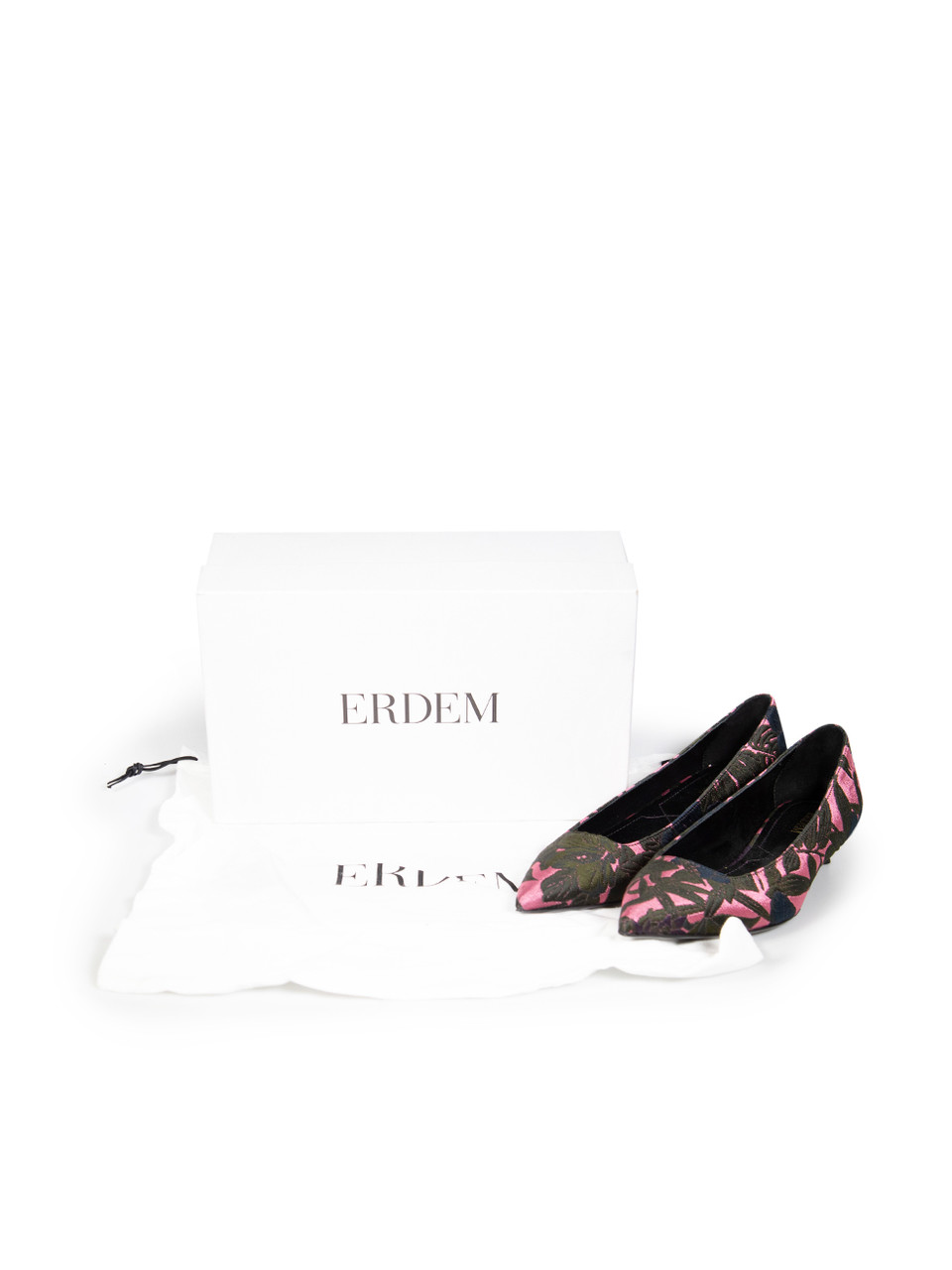 Erdem Floral Embroidered Kitten Heel Pumps