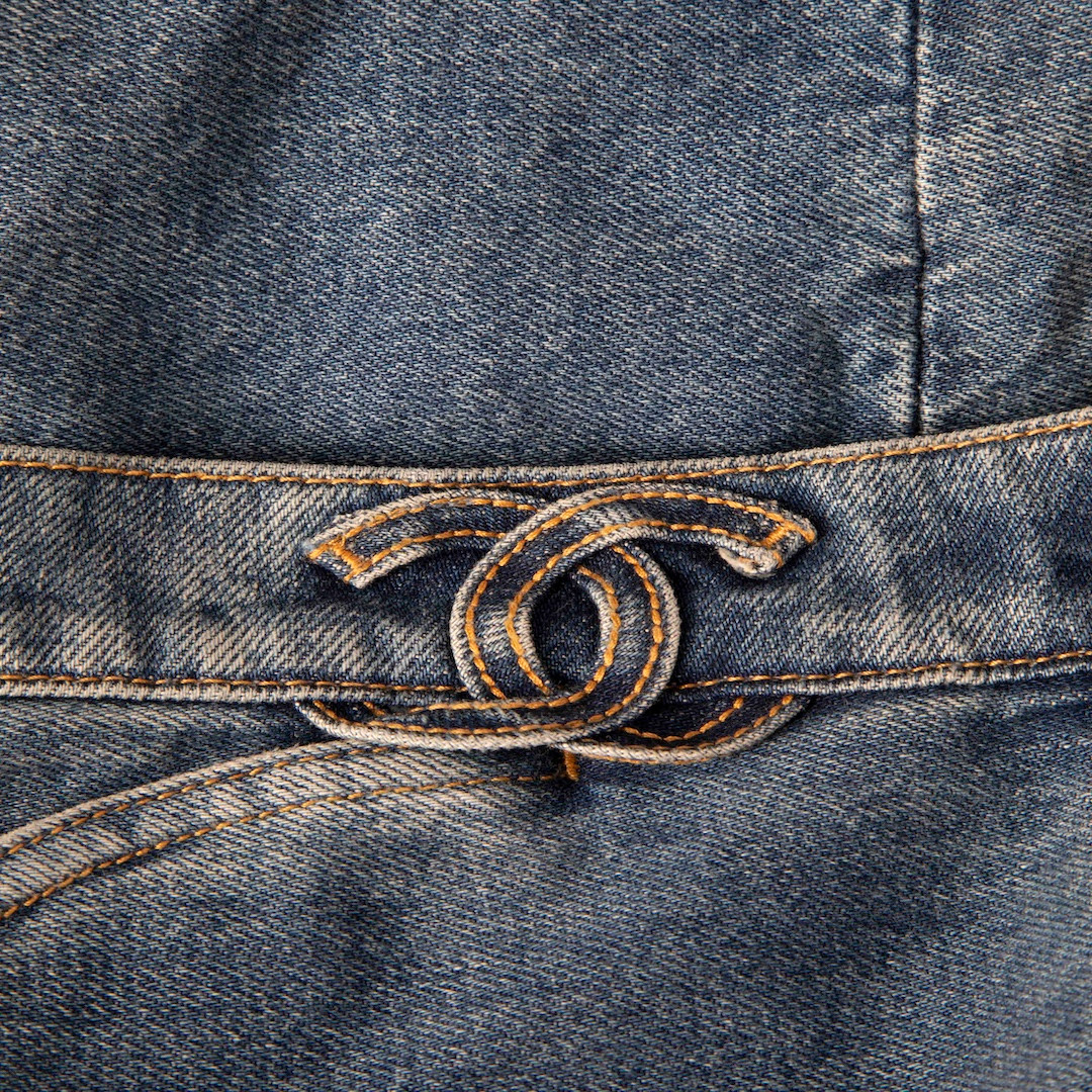 Chanel SS2024 CC Embroidered Waist Detail Jeans