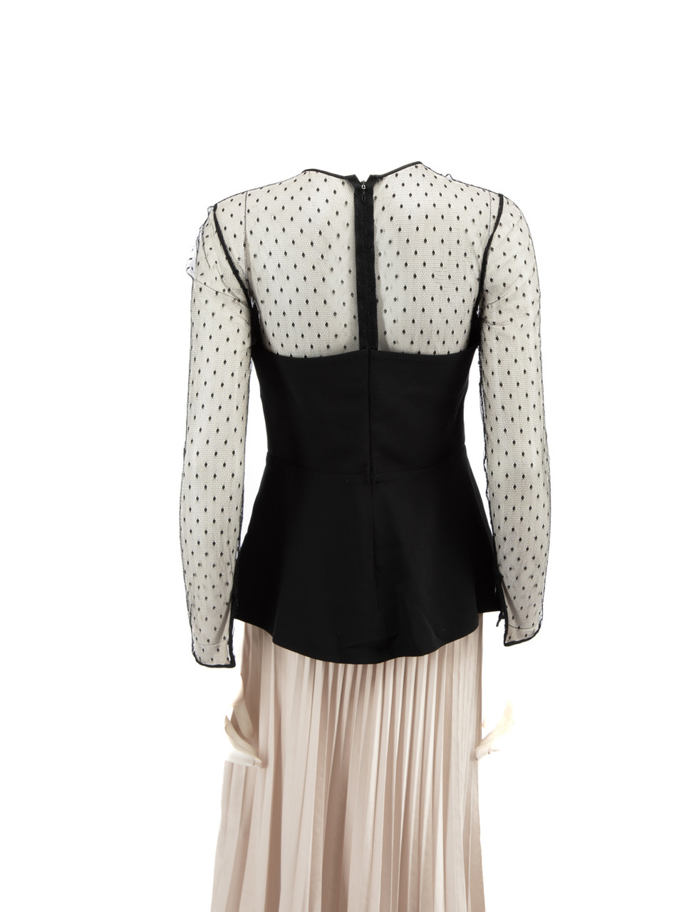 Valentino Garavani Black Silk See Through Panel Blouse