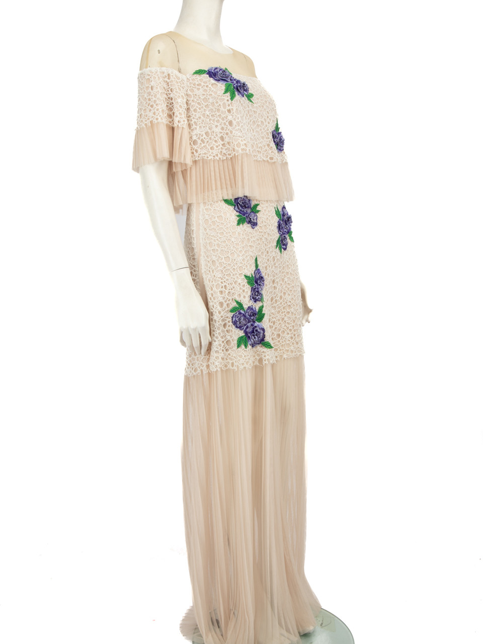 Tadashi Shoji  Floral Embroidered Maxi Gown