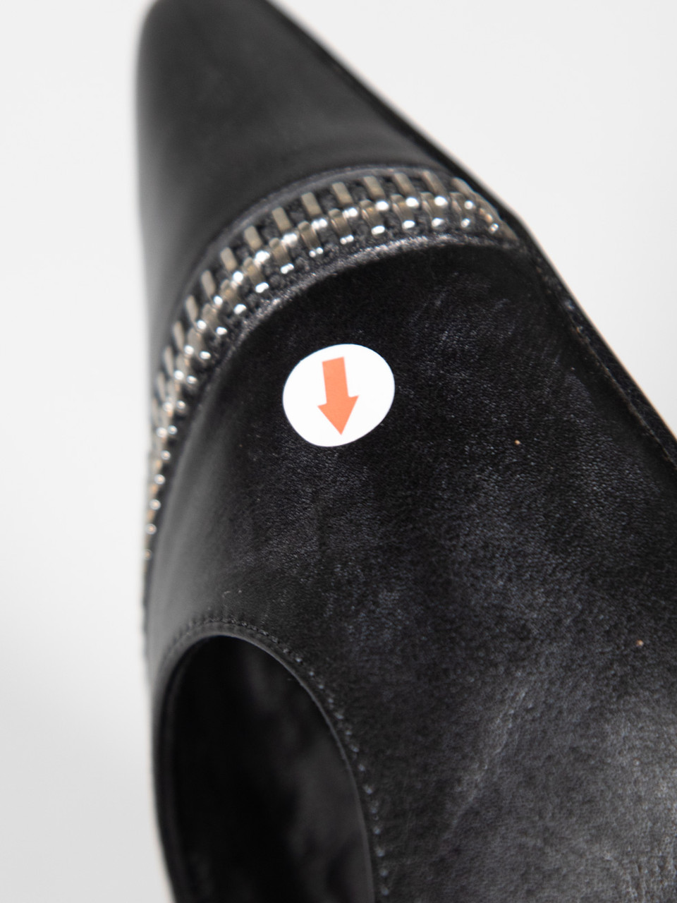 Saint Laurent Black & White Leather Zip Pumps