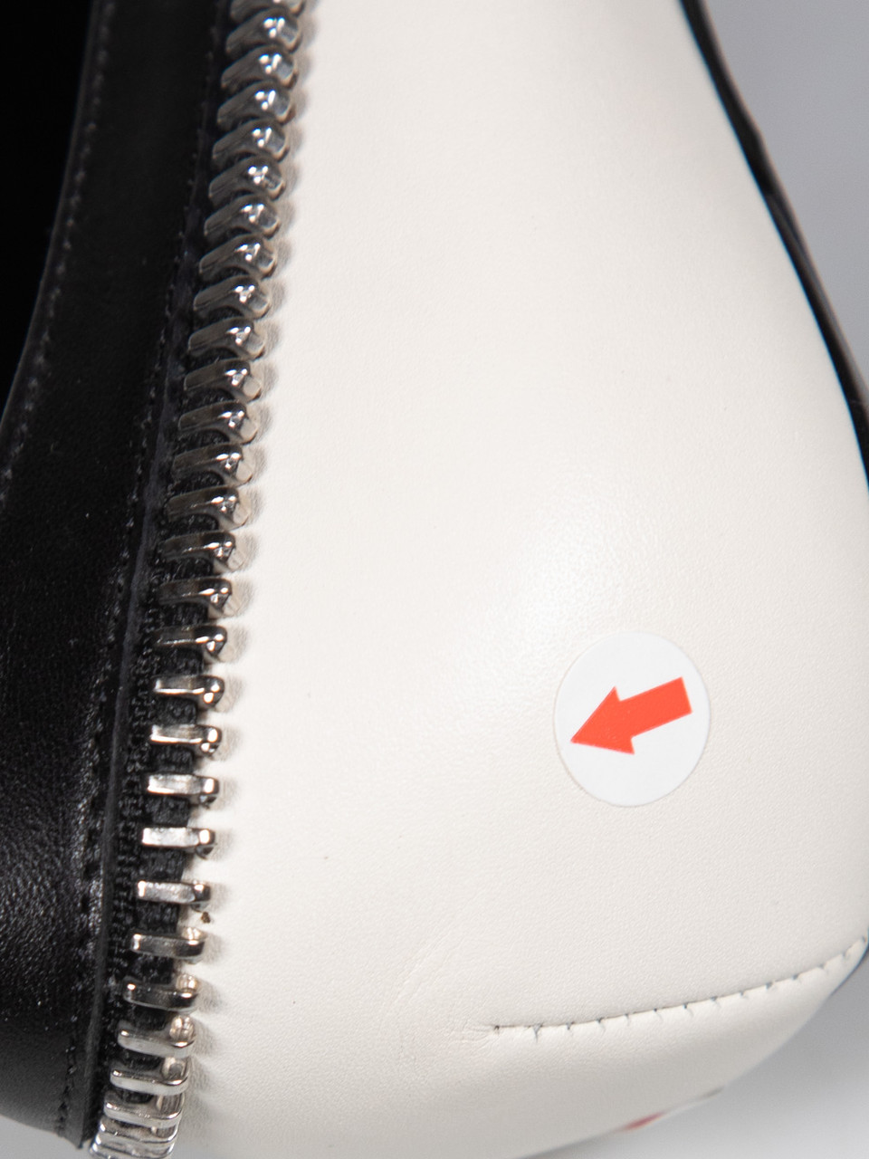 Saint Laurent Black & White Leather Zip Pumps
