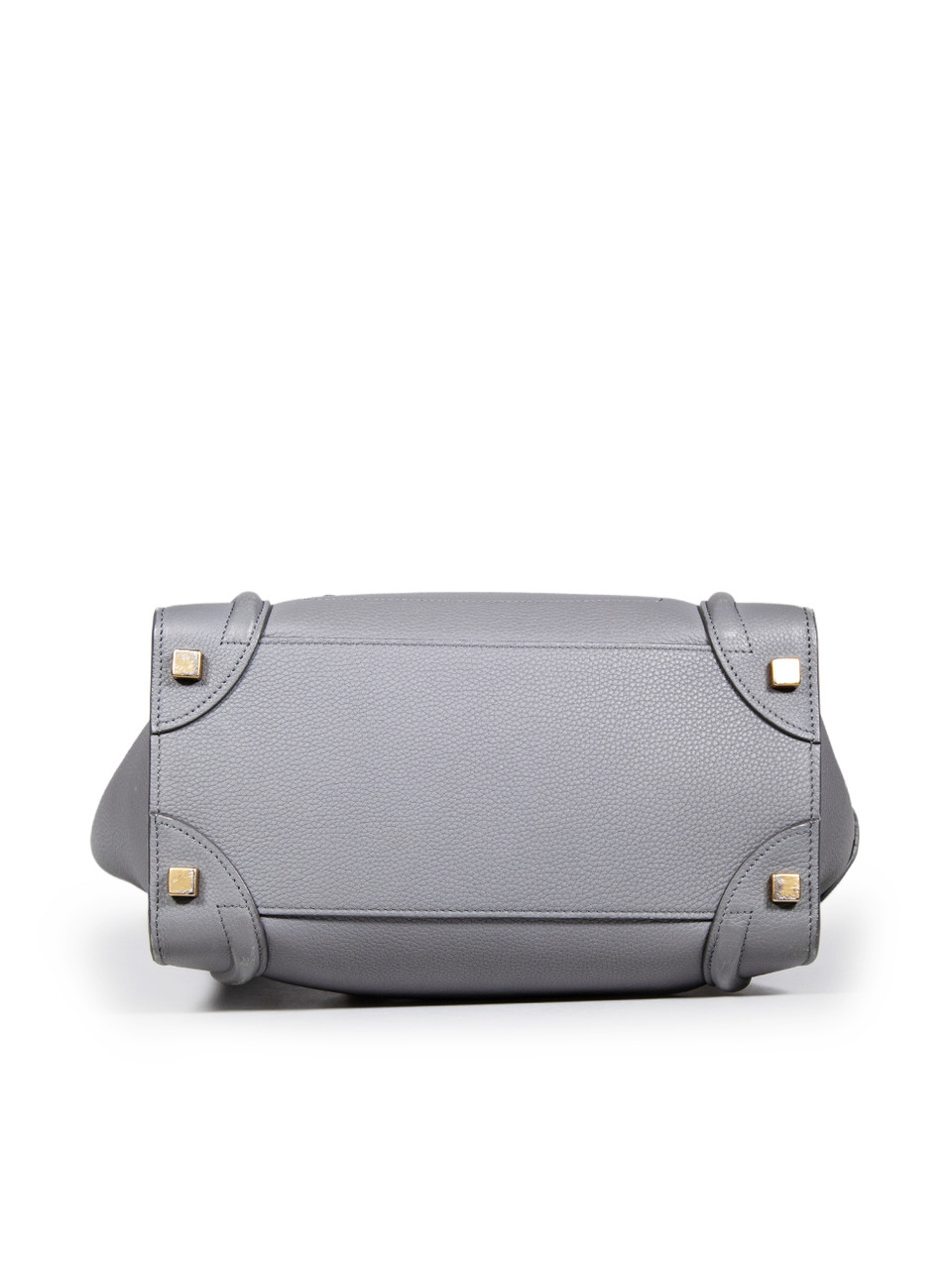 Céline Grey Leather Luggage Micro Tote Bag