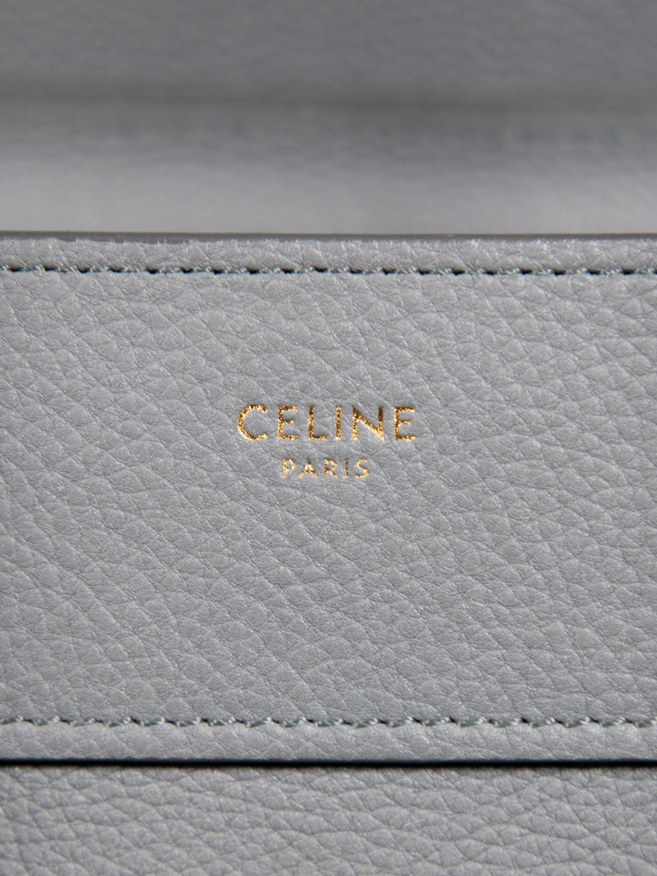 Céline Grey Leather Luggage Micro Tote Bag