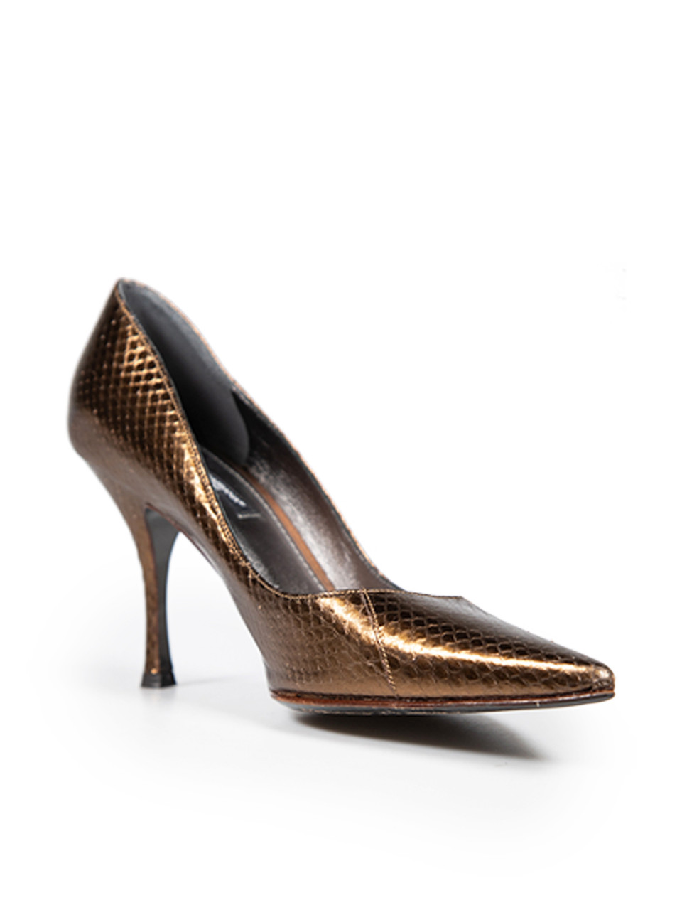 Dolce & Gabbana Brown Snakeskin Pattern Pumps