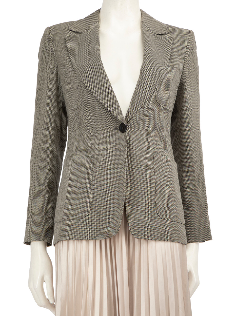 Max Mara Tweed Single Breasted Blazer