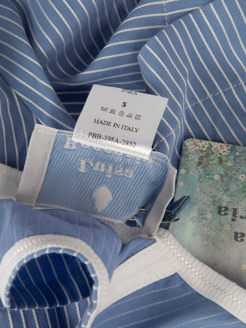 Luisa Beccaria Blue Pinstriped Top & Shorts Set