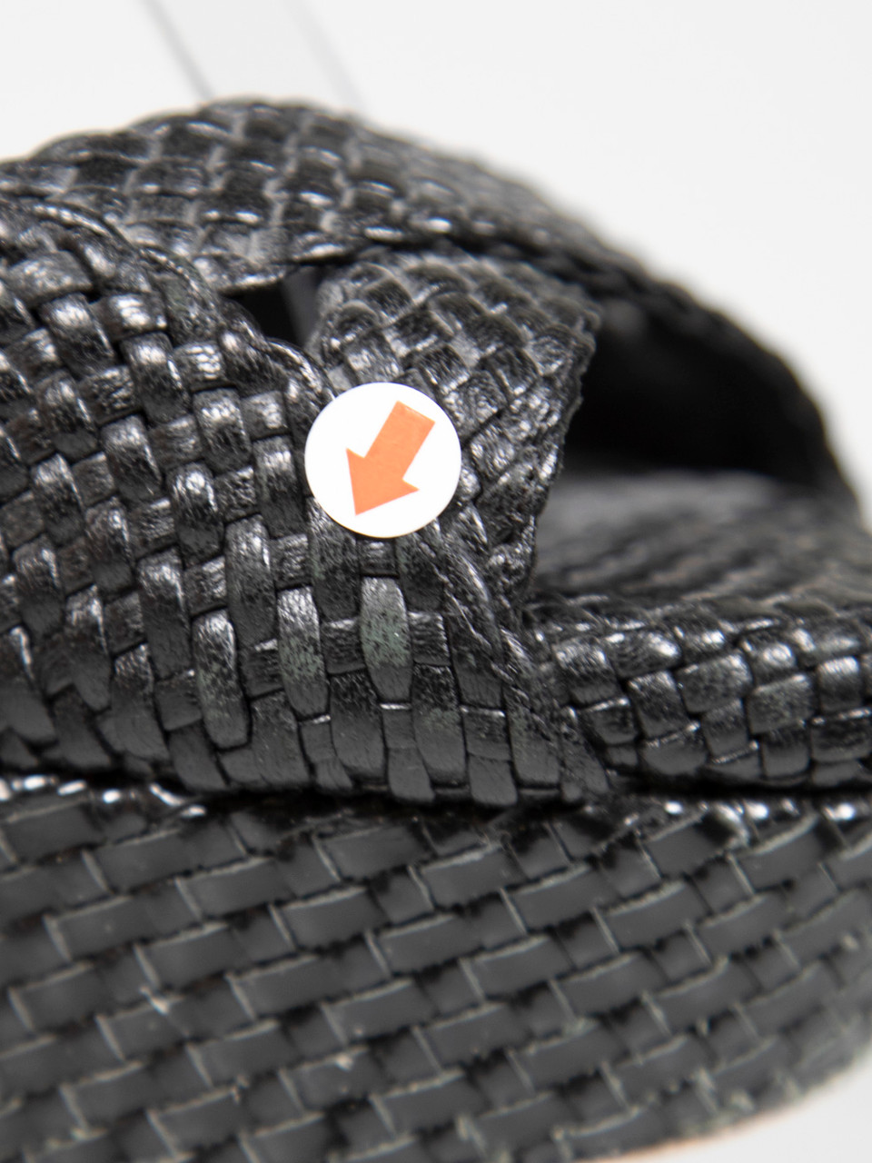Burberry Black Leather Woven Heel Sandals