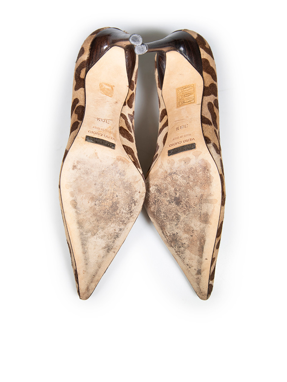 Dolce & Gabbana Brown Ponyhair Leopard Print Pumps