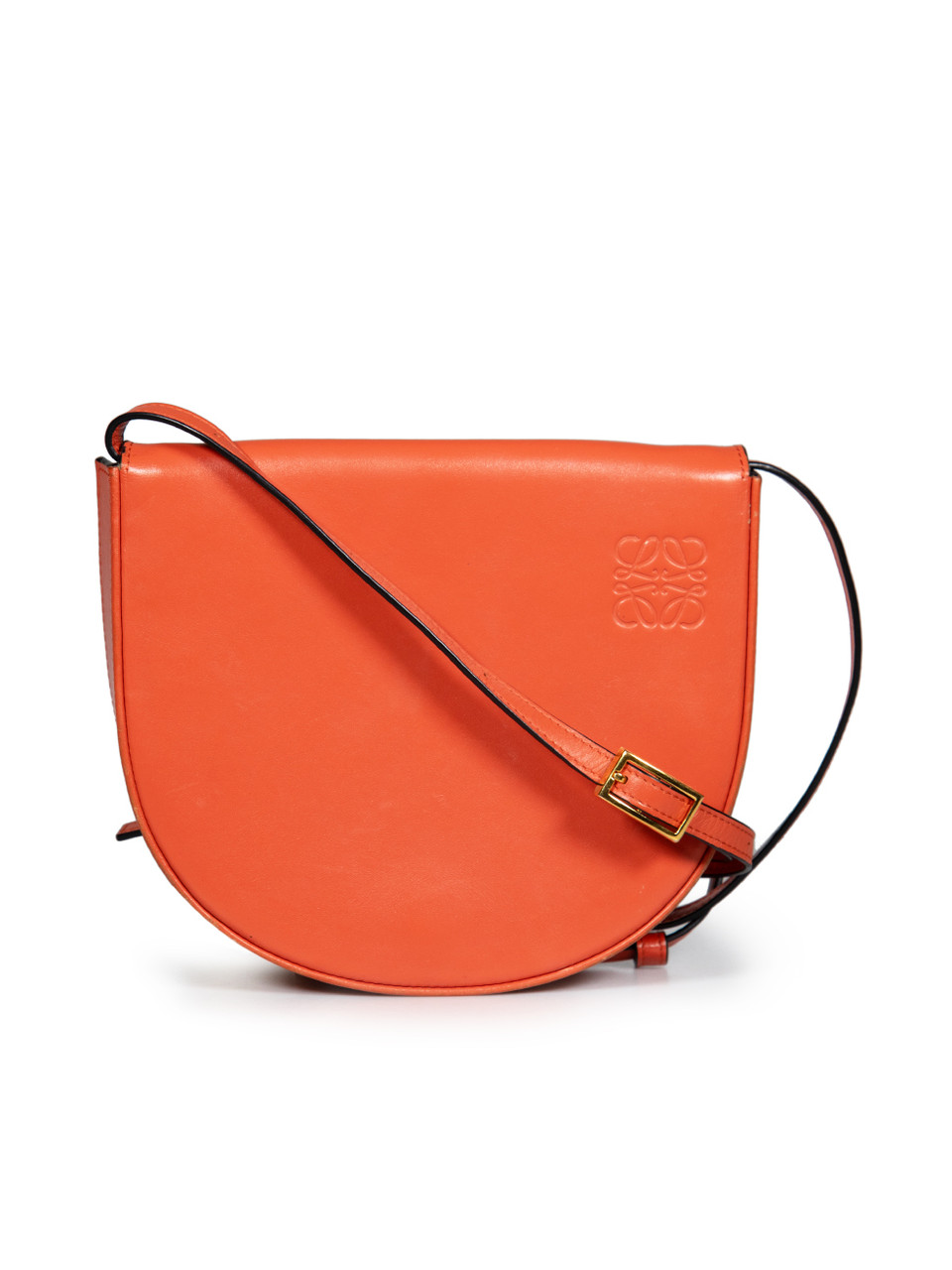 Loewe Orange Leather Heel Pouch Mini Crossbody Bag