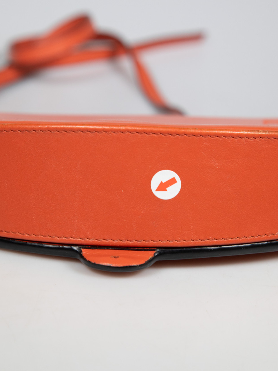 Loewe Orange Leather Heel Pouch Mini Crossbody Bag