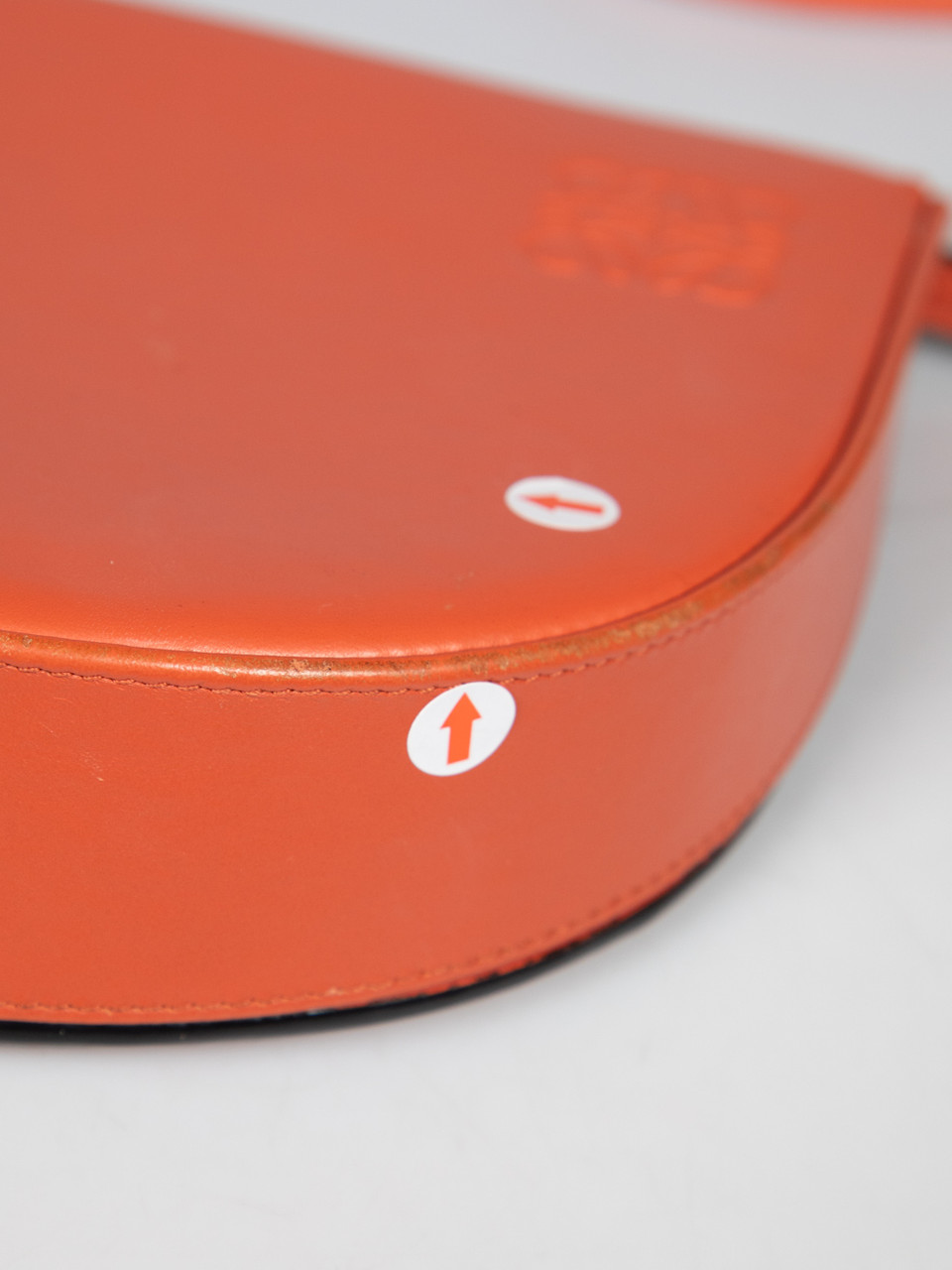 Loewe Orange Leather Heel Pouch Mini Crossbody Bag