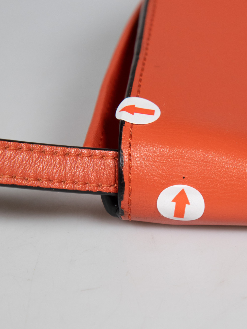 Loewe Orange Leather Heel Pouch Mini Crossbody Bag