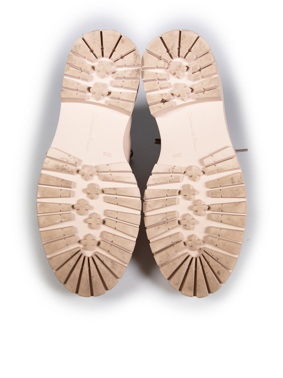 Gianvito Rossi Beige Leather Combat Ankle Boots