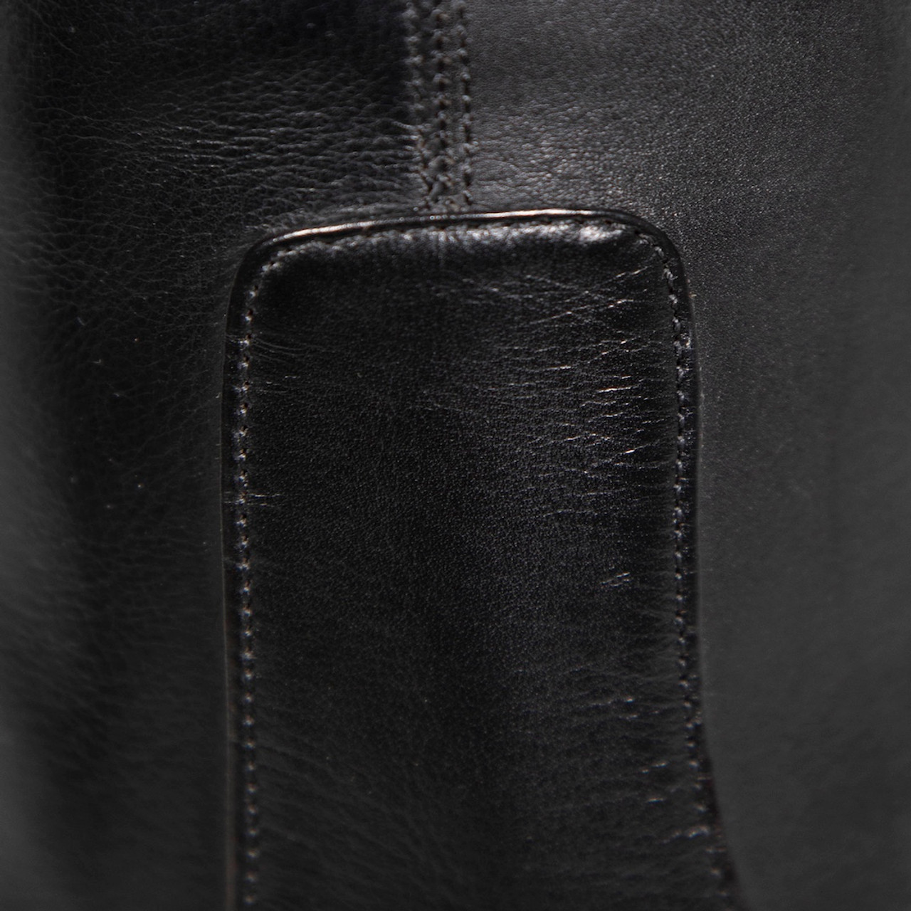 Versace Versus Versace Black Leather Pointed Toe High Heel Boots