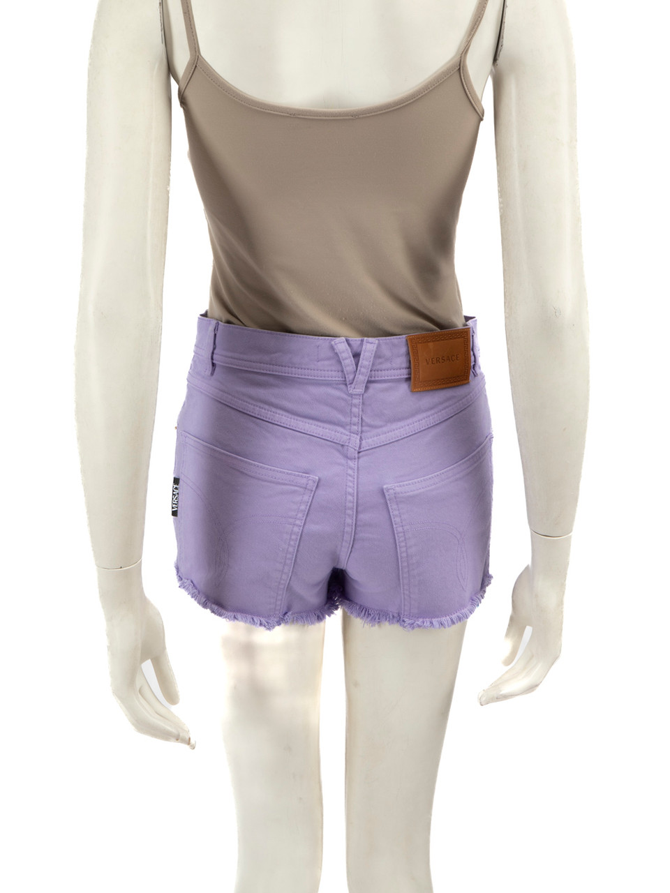 Versace Purple Denim Mini Shorts