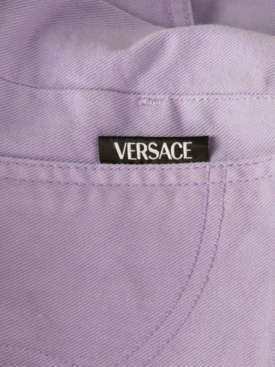 Versace Purple Denim Mini Shorts