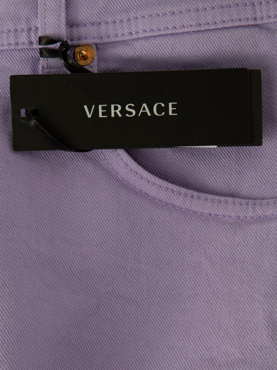 Versace Purple Denim Mini Shorts