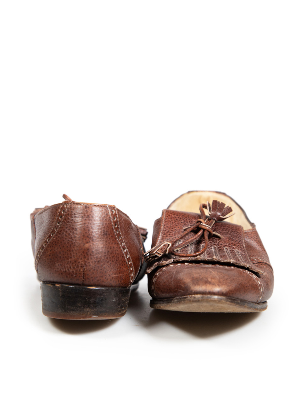 Chanel Brown Leather Tassel Detail Oxfords
