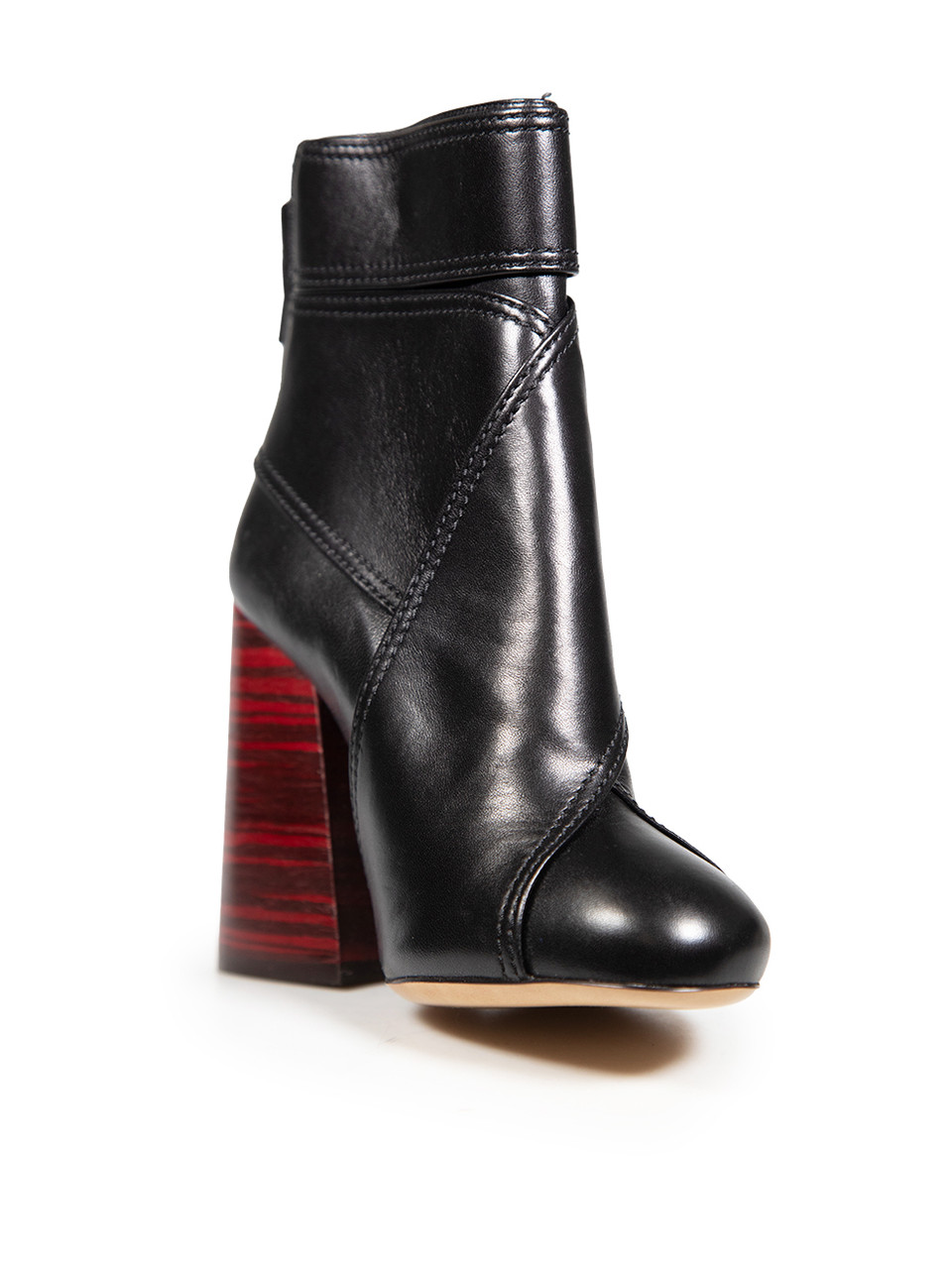 ELLERY Black Leather Block Heel Boots