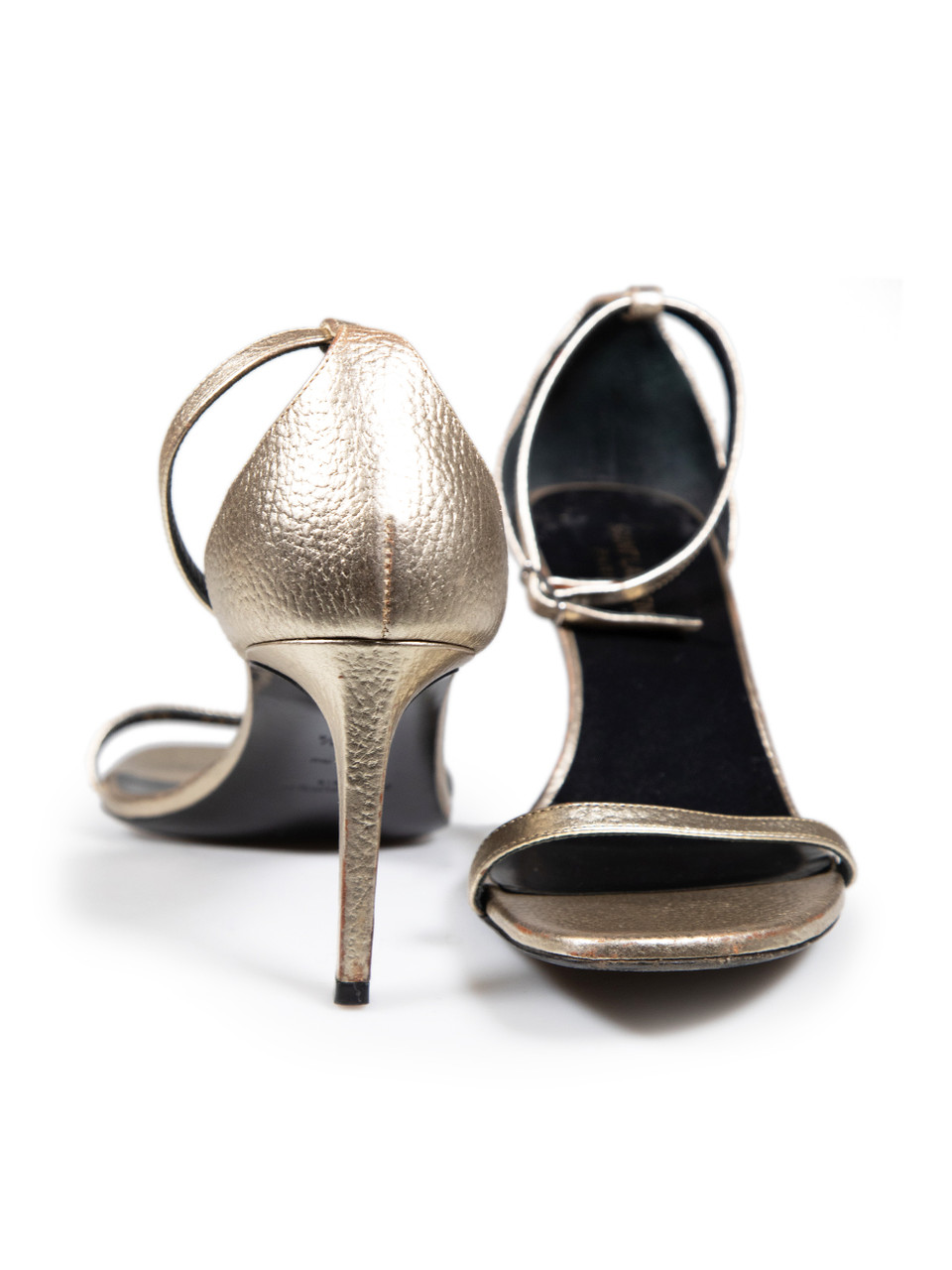 Saint Laurent Gold Metallic Leather Sandals Saint Laurent Gold Metallic Leather Sandals