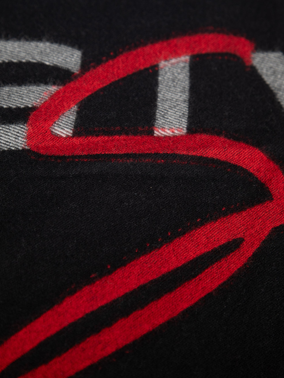 Givenchy Black Wool Logo Scarf