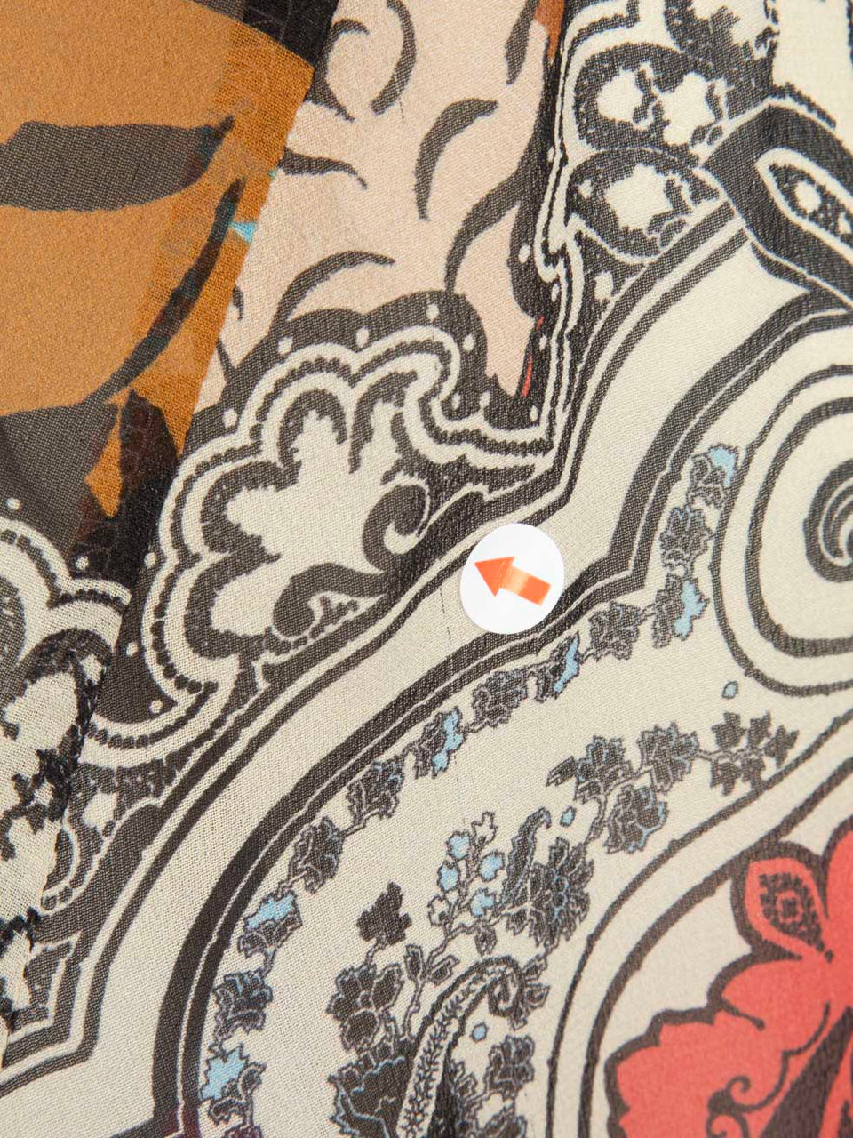 Etro Floral Pattern Silk Sheer Long Sleeve Blouse