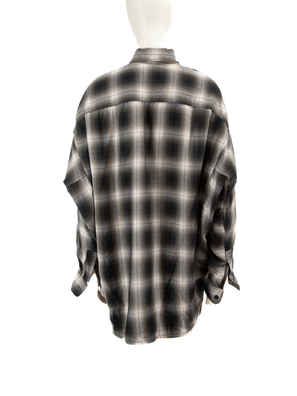 R13 Grey Plaid Oversized Shirt