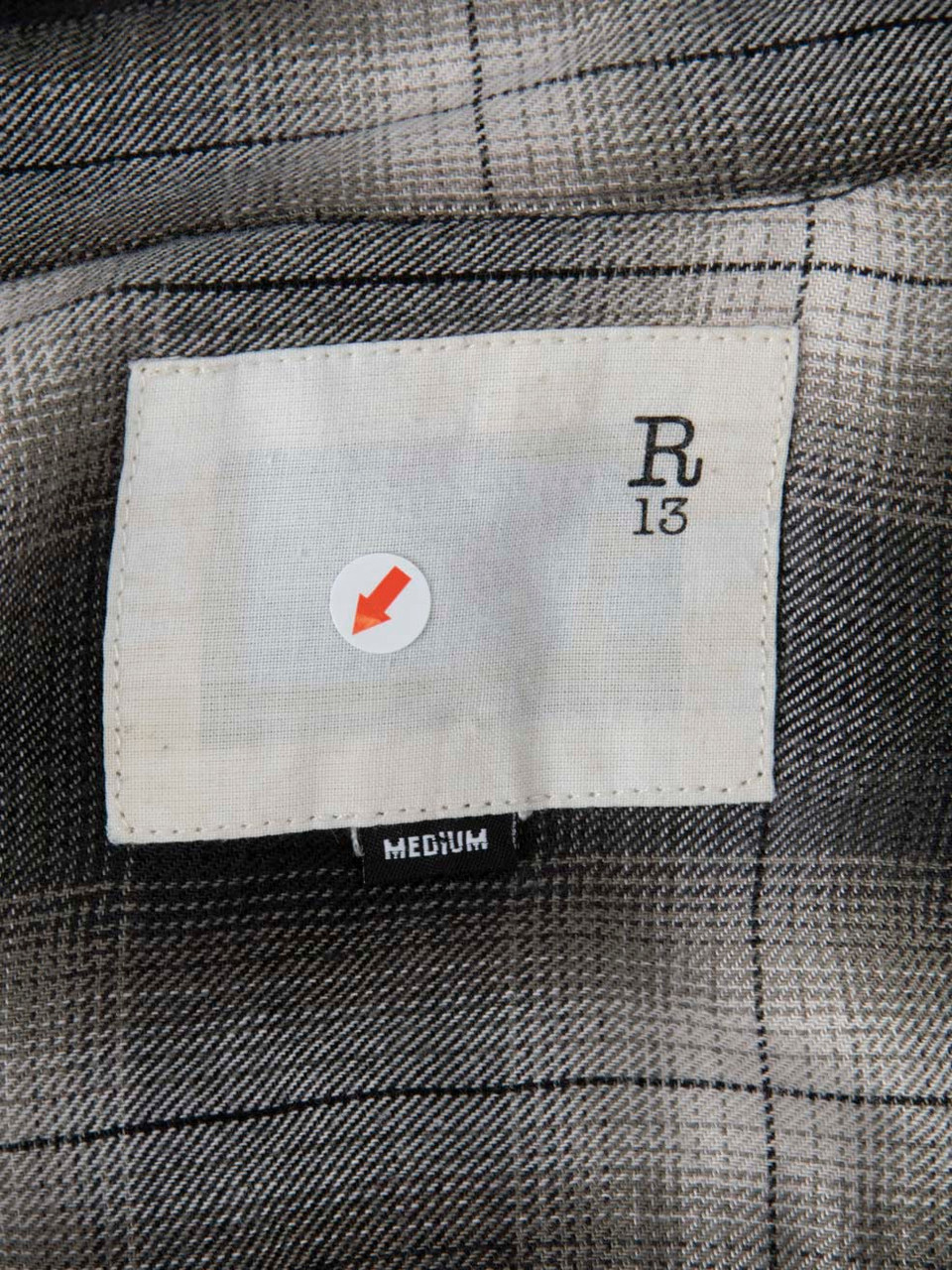 R13 Grey Plaid Oversized Shirt