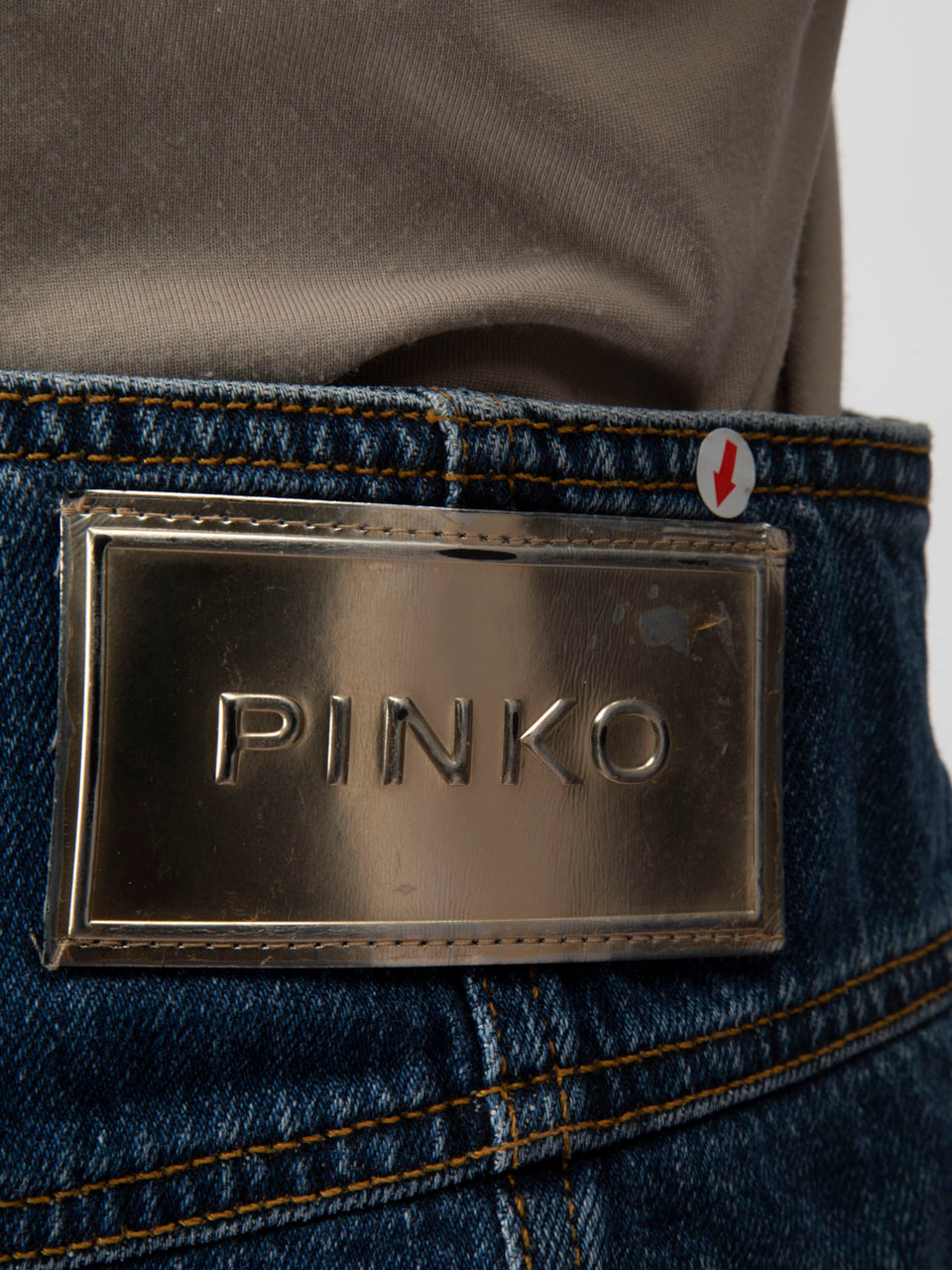 Pinko Reimagine Pinko x Patrick McDowell Panelled Denim Pink Pleated Skirt