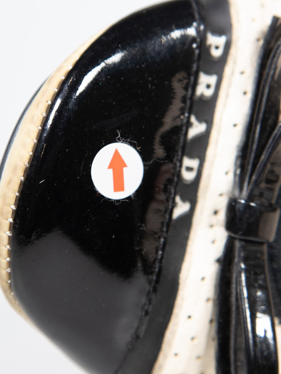Prada Beige & Black Leather Ballet Flats