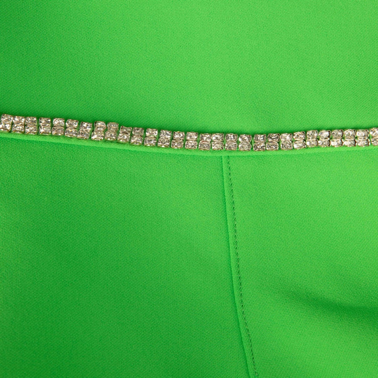 Self-Portrait Green Crystal Trim Dress