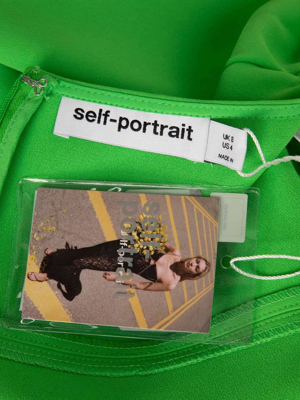 Self-Portrait Green Crystal Trim Dress