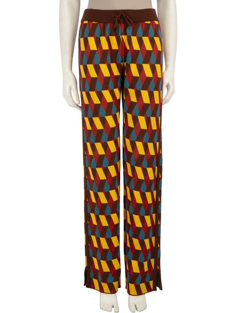 La DoubleJ Geometric Pattern Knit Trousers