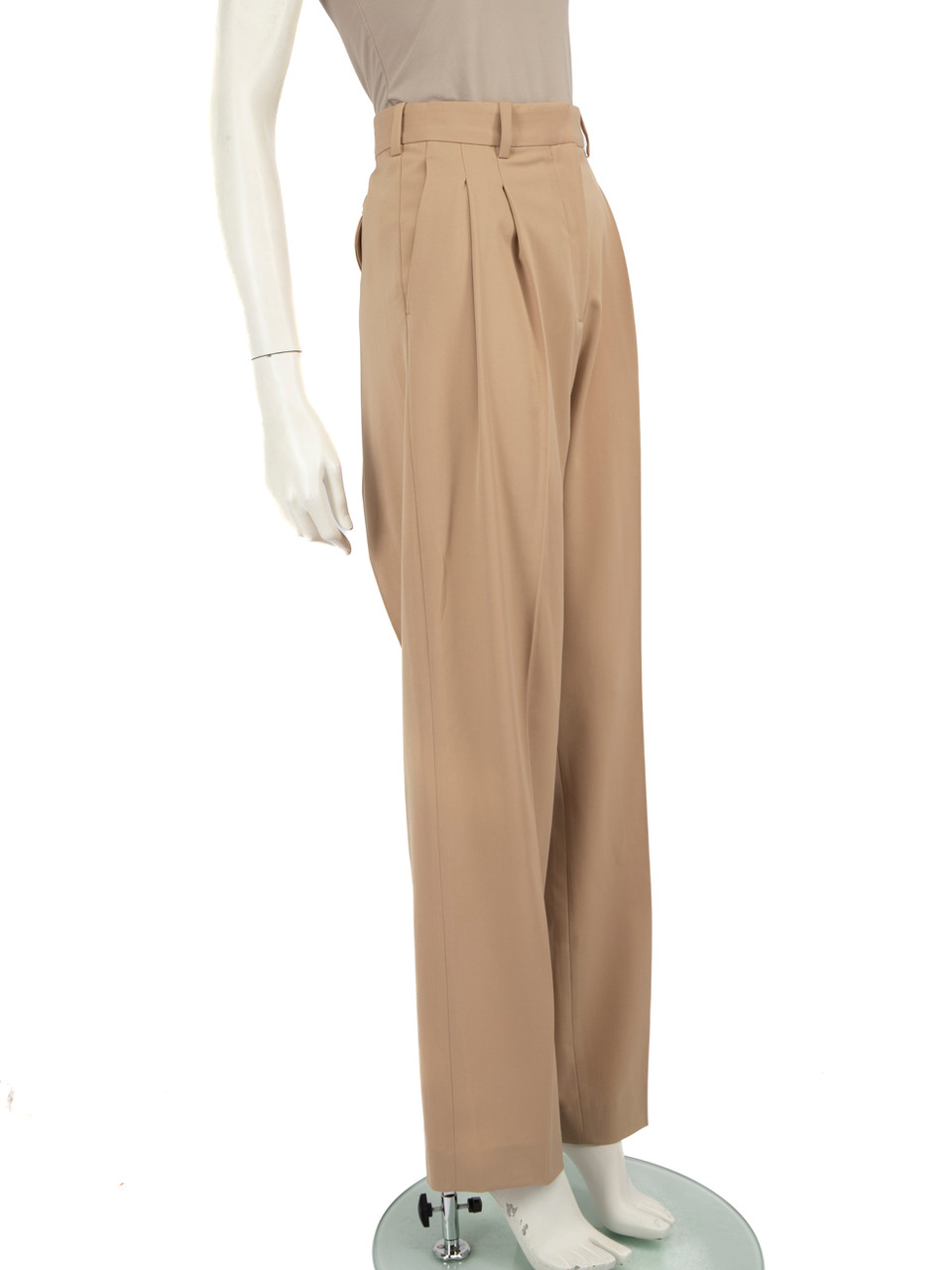 Stella McCartney Beige Wool Tapered Leg Trousers