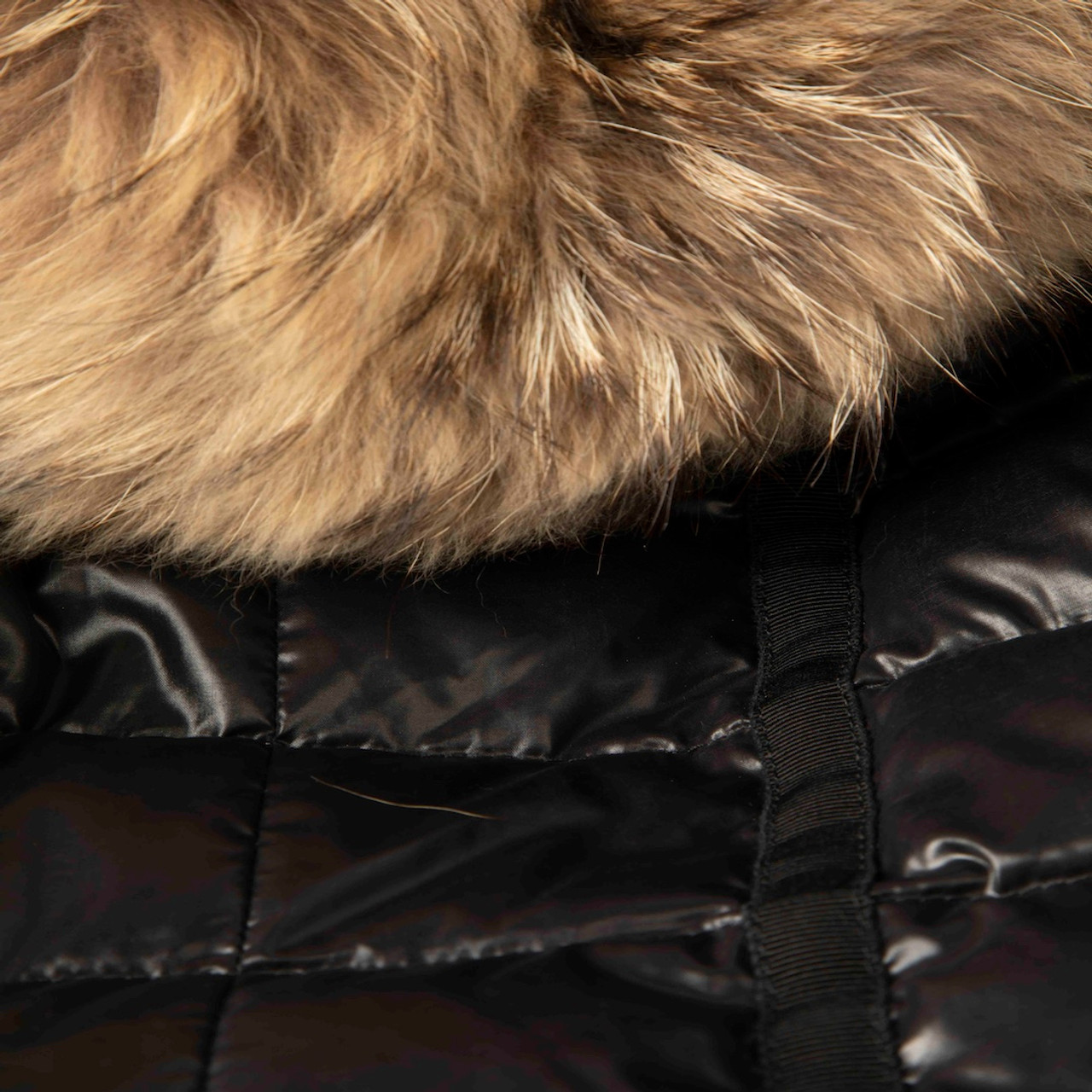 Moncler Black Raccoon Fur Trim Puffer Jacket