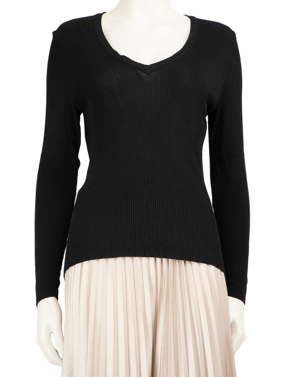 Hermès Black V-Neck Knit Top Hermès Black V-Neck Knit Top