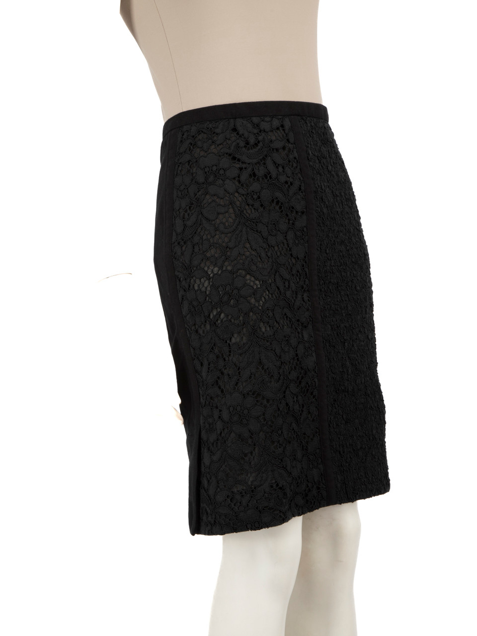 Louis Vuitton Black Knee Length Lace Skirt