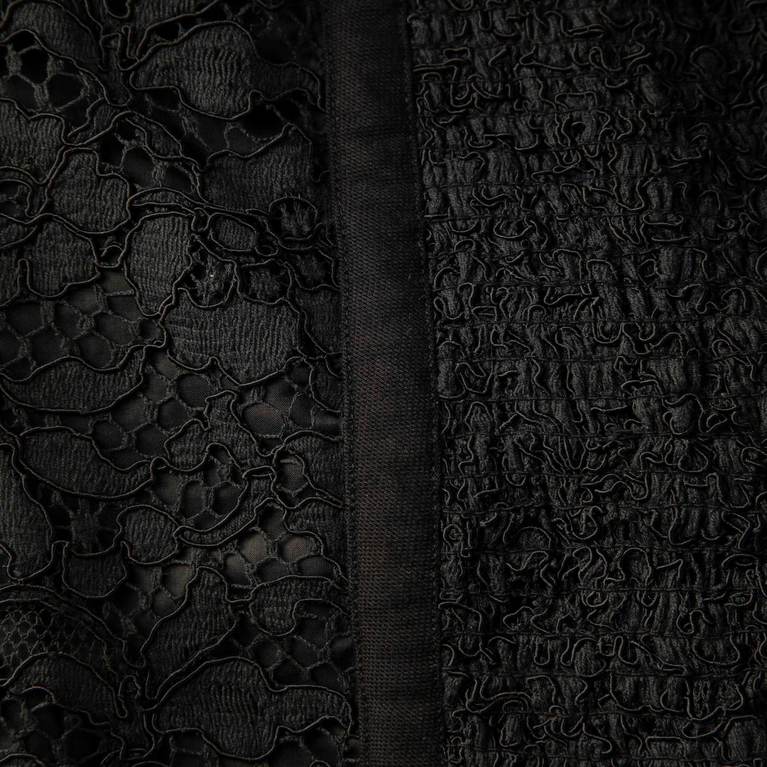 Louis Vuitton Black Knee Length Lace Skirt