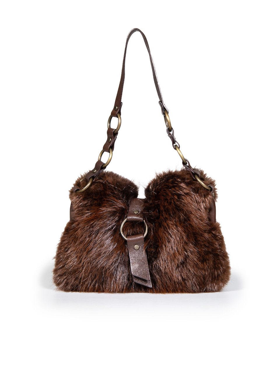 Dolce & Gabbana Brown Fur Shoulder Bag Dolce & Gabbana Brown Fur Shoulder Bag