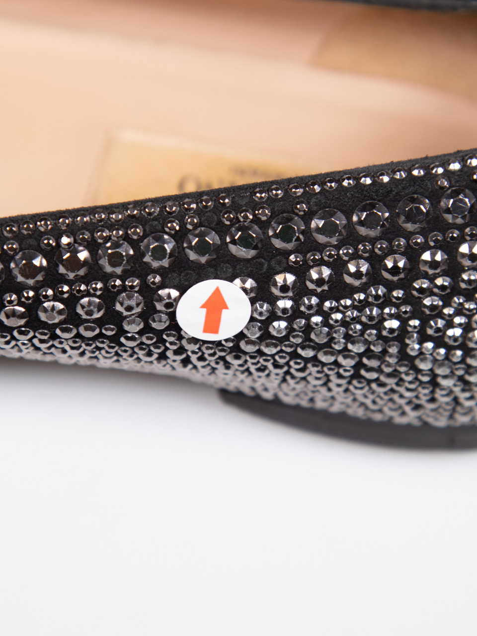 Valentino Garavani Black Suede Silver Studded Flats