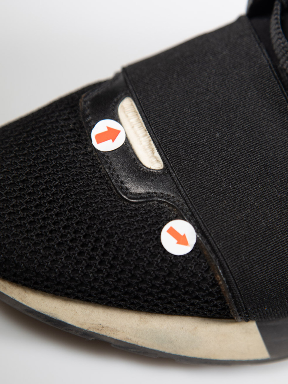 Balenciaga Black Leather & Mesh Race Runner Trainers