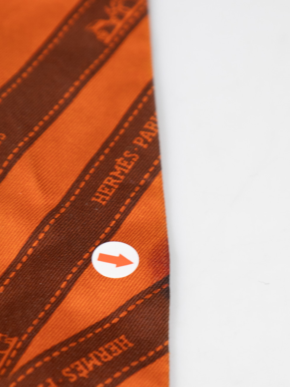 Hermès Orange Silk Bolduc Twilly Scarf