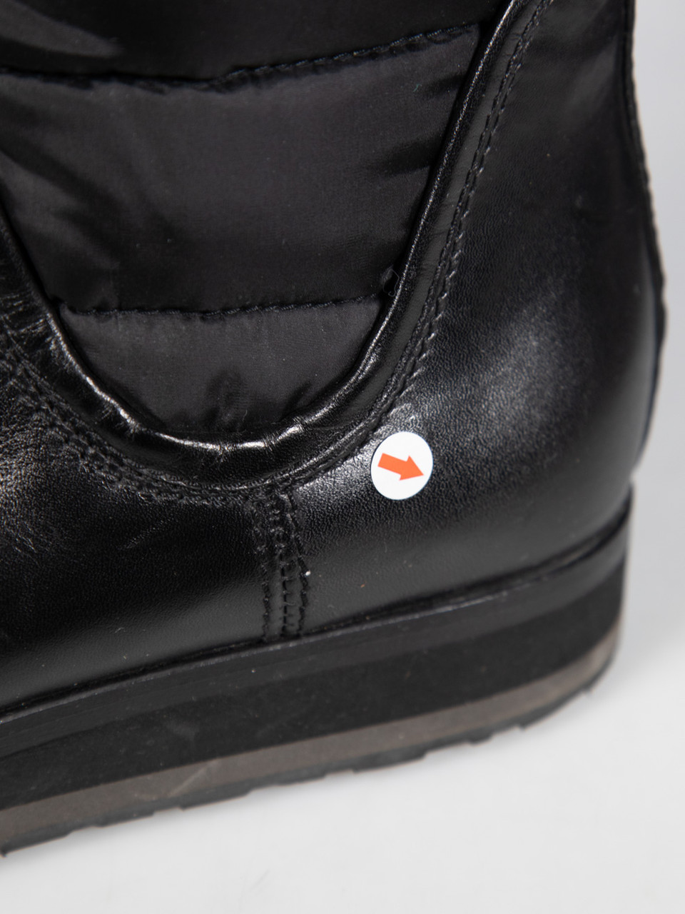 Moncler Black Leather Quilted Detail Snow Boots