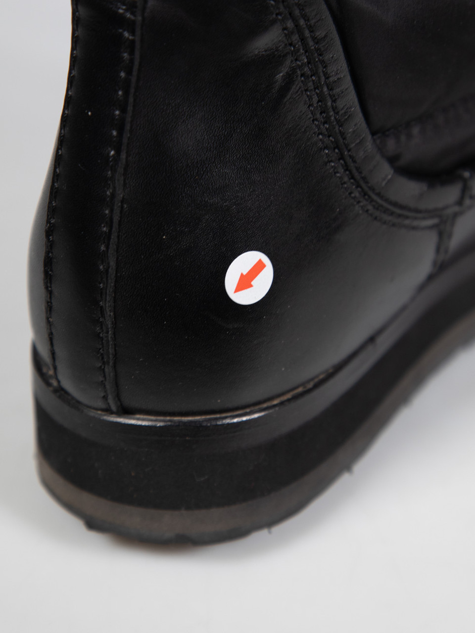 Moncler Black Leather Quilted Detail Snow Boots