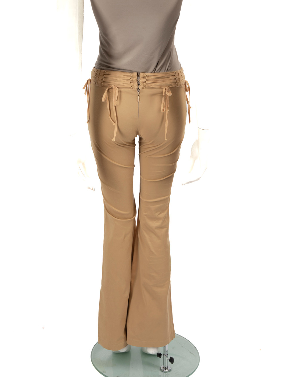 Plein Sud Beige Lace Waistband Trousers Plein Sud Beige Lace Waistband Trousers