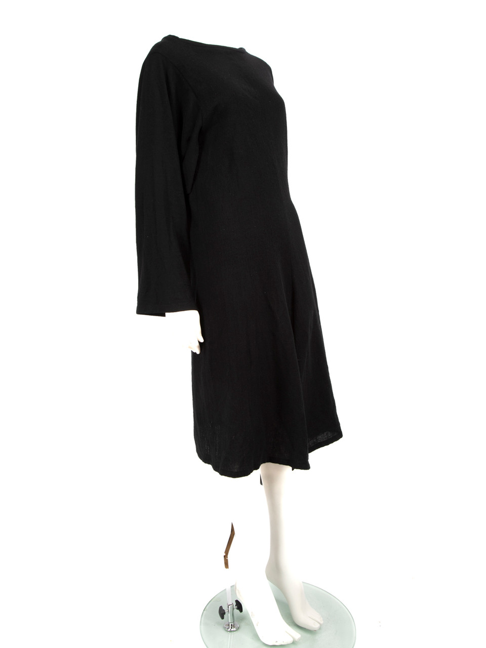 Yohji Yamamoto Yohji Yamamoto Noir Black Wool Kimono Midi Dress Yohji Yamamoto Yohji Yamamoto Noir Black Wool Kimono Midi Dress