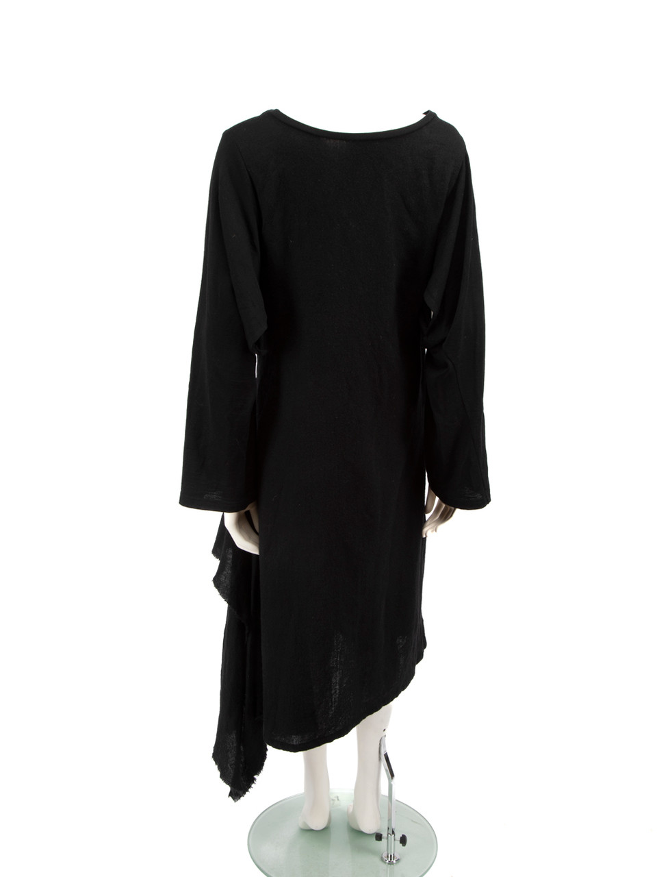 Yohji Yamamoto Yohji Yamamoto Noir Black Wool Kimono Midi Dress Yohji Yamamoto Yohji Yamamoto Noir Black Wool Kimono Midi Dress