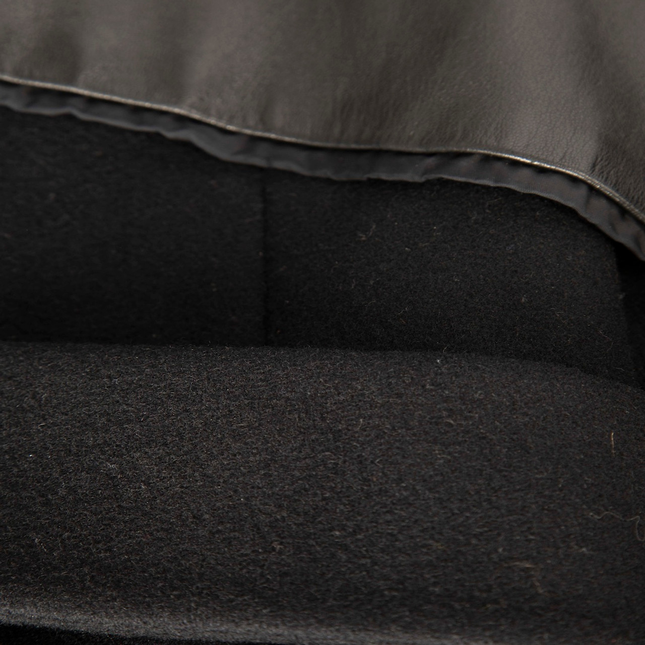 Yohji Yamamoto Black Leather Wrap Collar Wool Coat Yohji Yamamoto Black Leather Wrap Collar Wool Coat